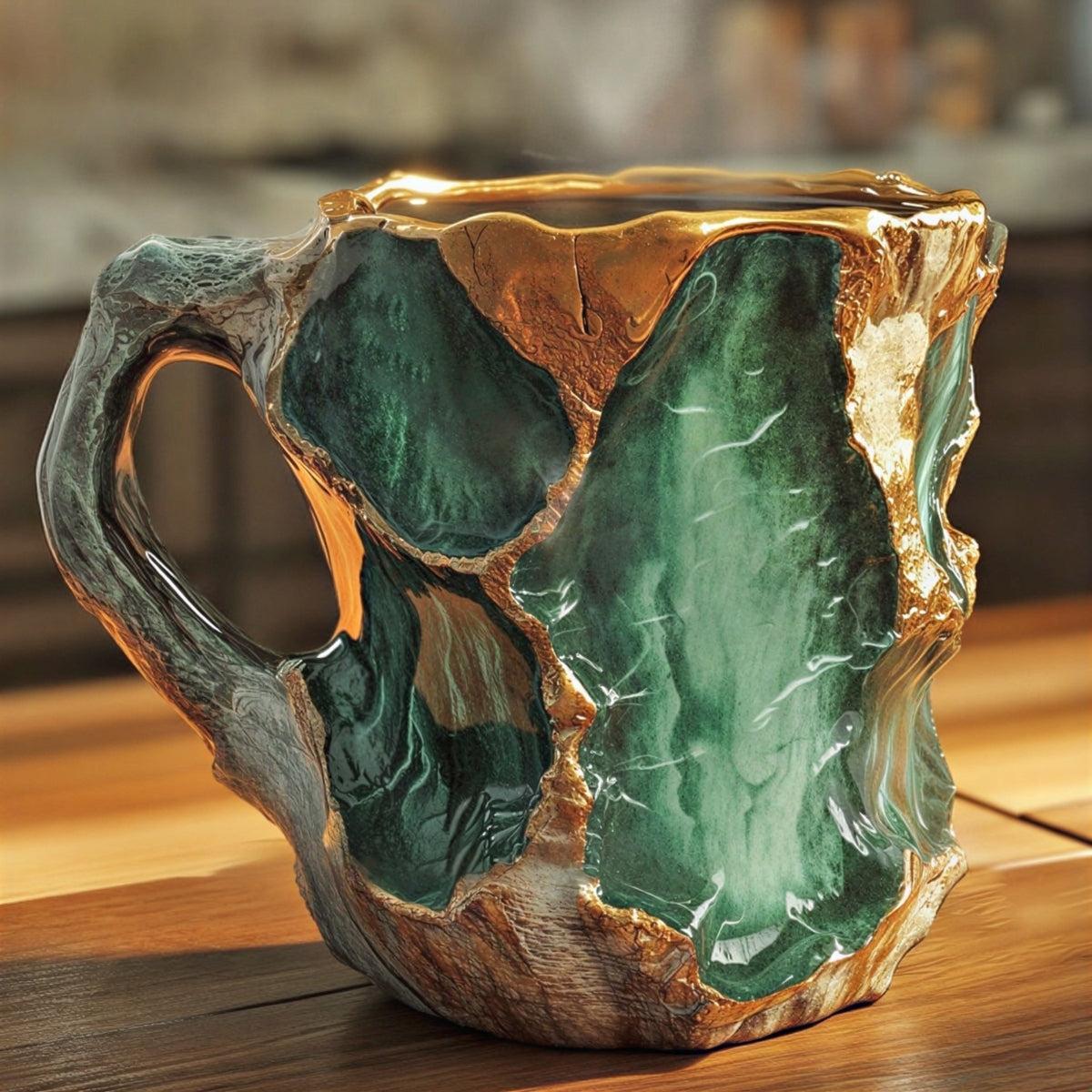 Aesthetic Coffee Mug With Mineral Crystal Geode Design