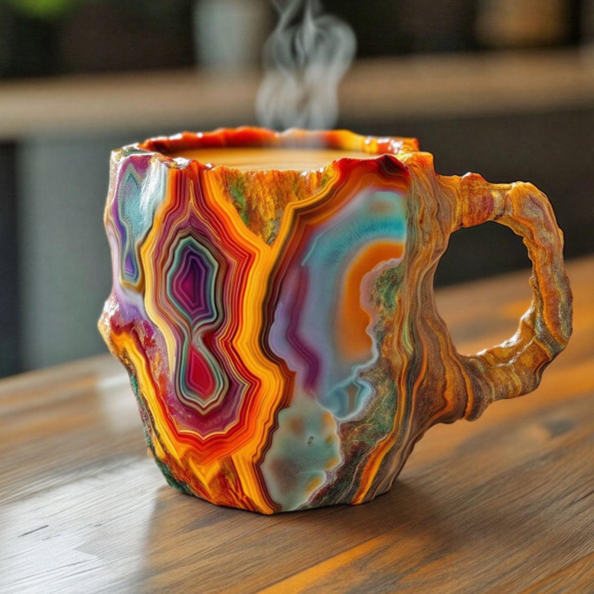 Aesthetic Coffee Mug With Mineral Crystal Geode Design