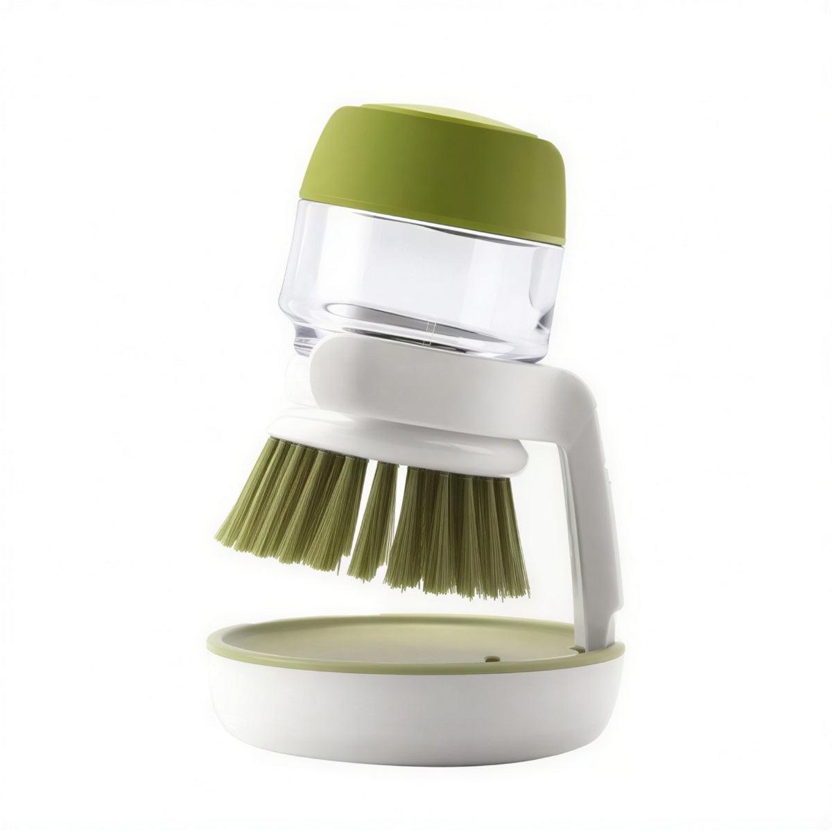 Automatic Kitchen Dishwashing Scrubber Brush With Integrated Soap Dispenser