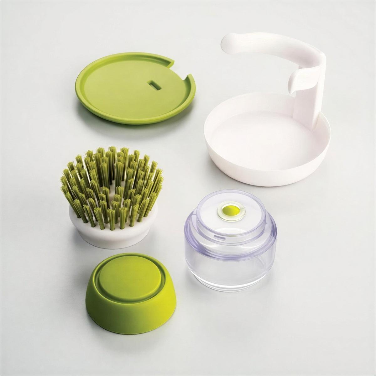 Automatic Kitchen Dishwashing Scrubber Brush With Integrated Soap Dispenser