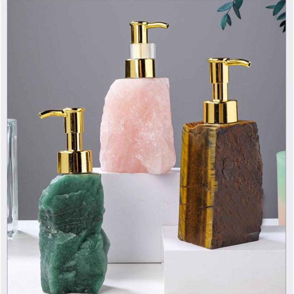 Bathroom Hand Soap Dispenser With Refillable Gemstone Design
