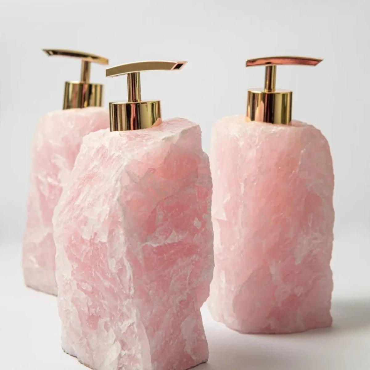 Bathroom Hand Soap Dispenser With Refillable Gemstone Design