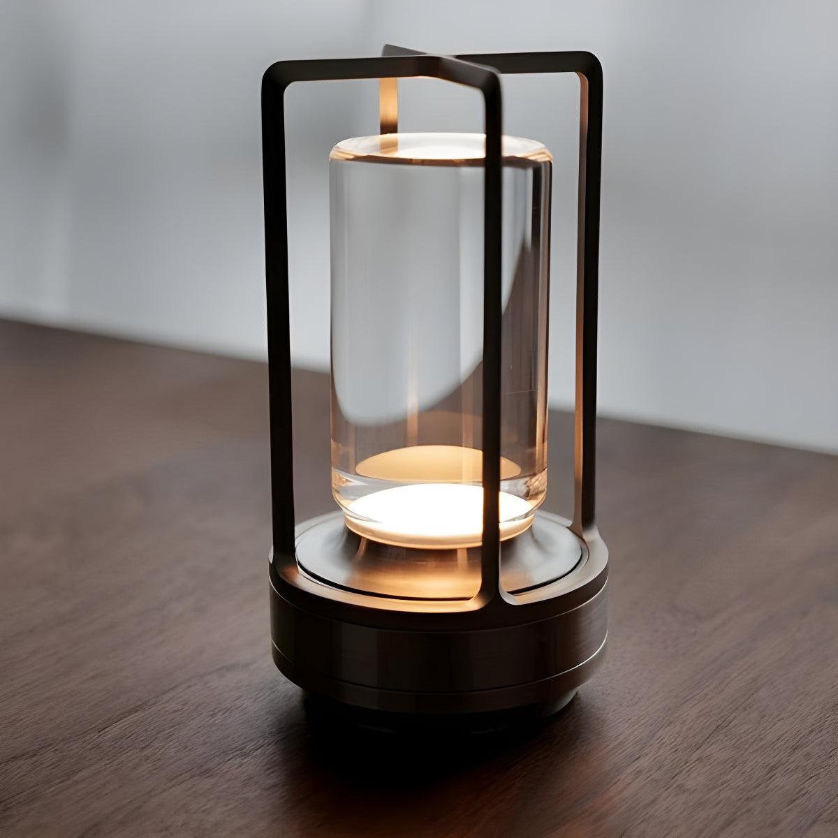 Caged Crystal Table Lamp With Cordless Rechargeable Touch Sensor