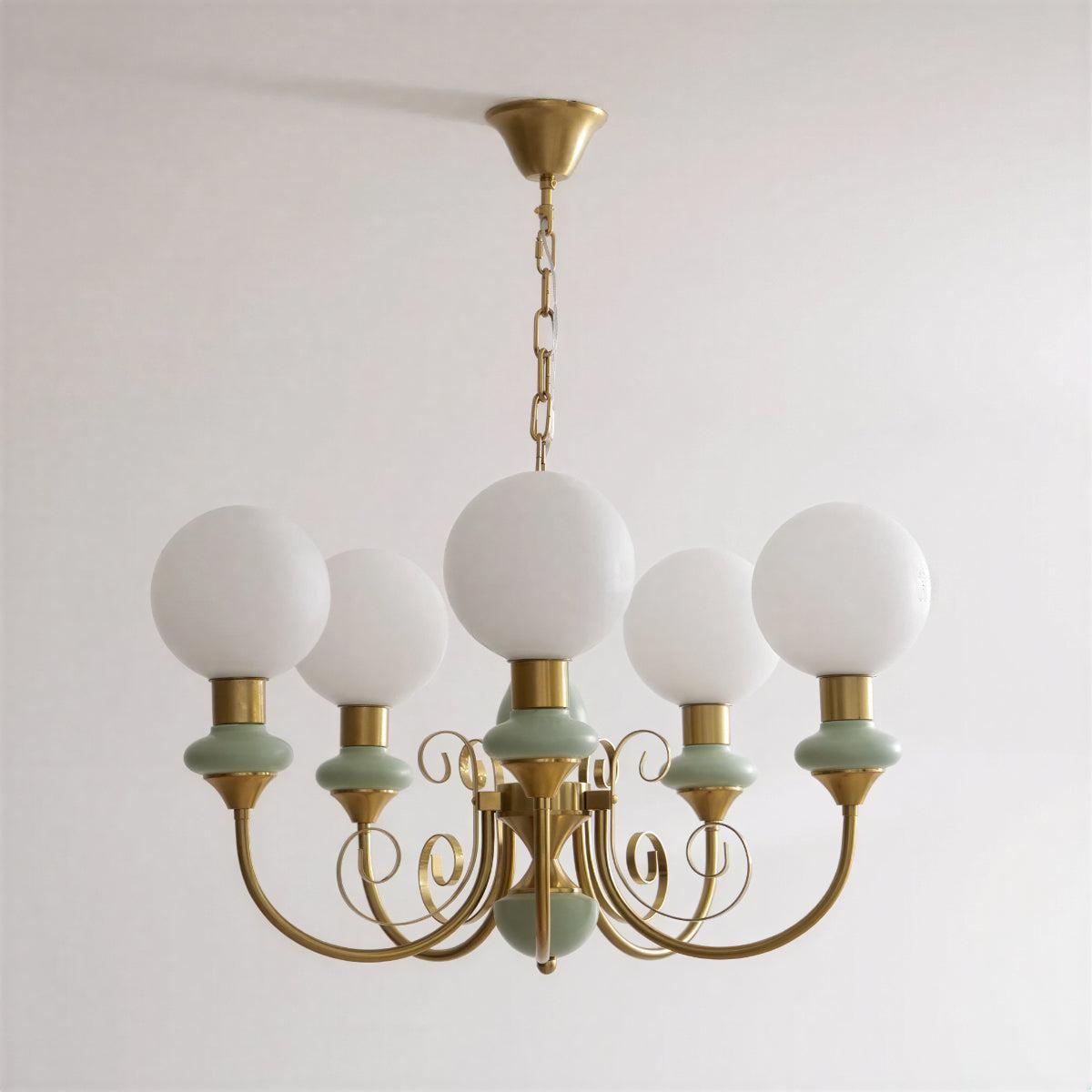 Chandelier Light With Modern Glass Globe Design