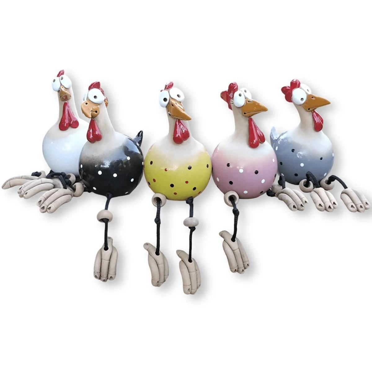 Chicken Garden Statue With Googly Eyes For Funny Lawn Ornament