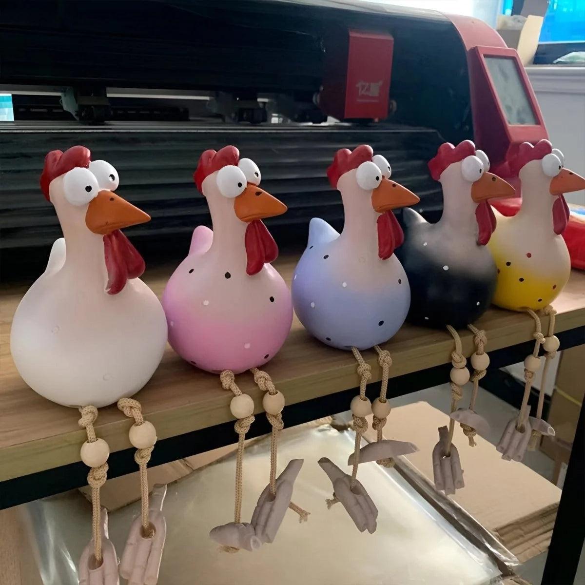 Chicken Garden Statue With Googly Eyes For Funny Lawn Ornament