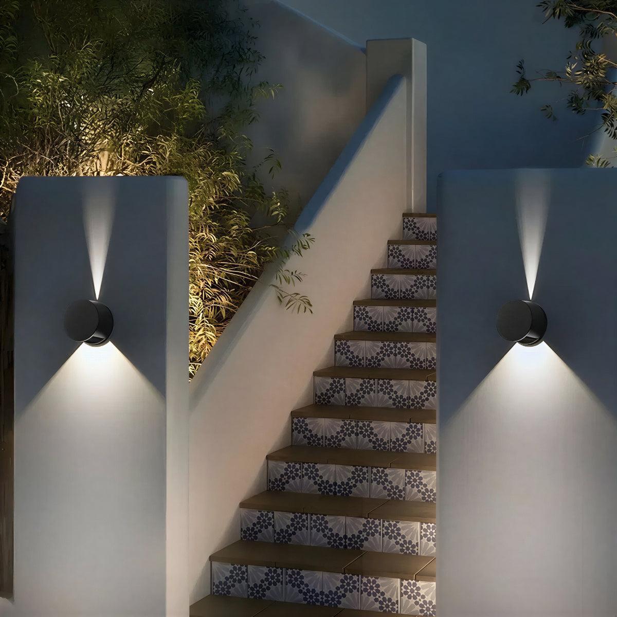 Circular Outdoor Wall Light for Porch and Garden