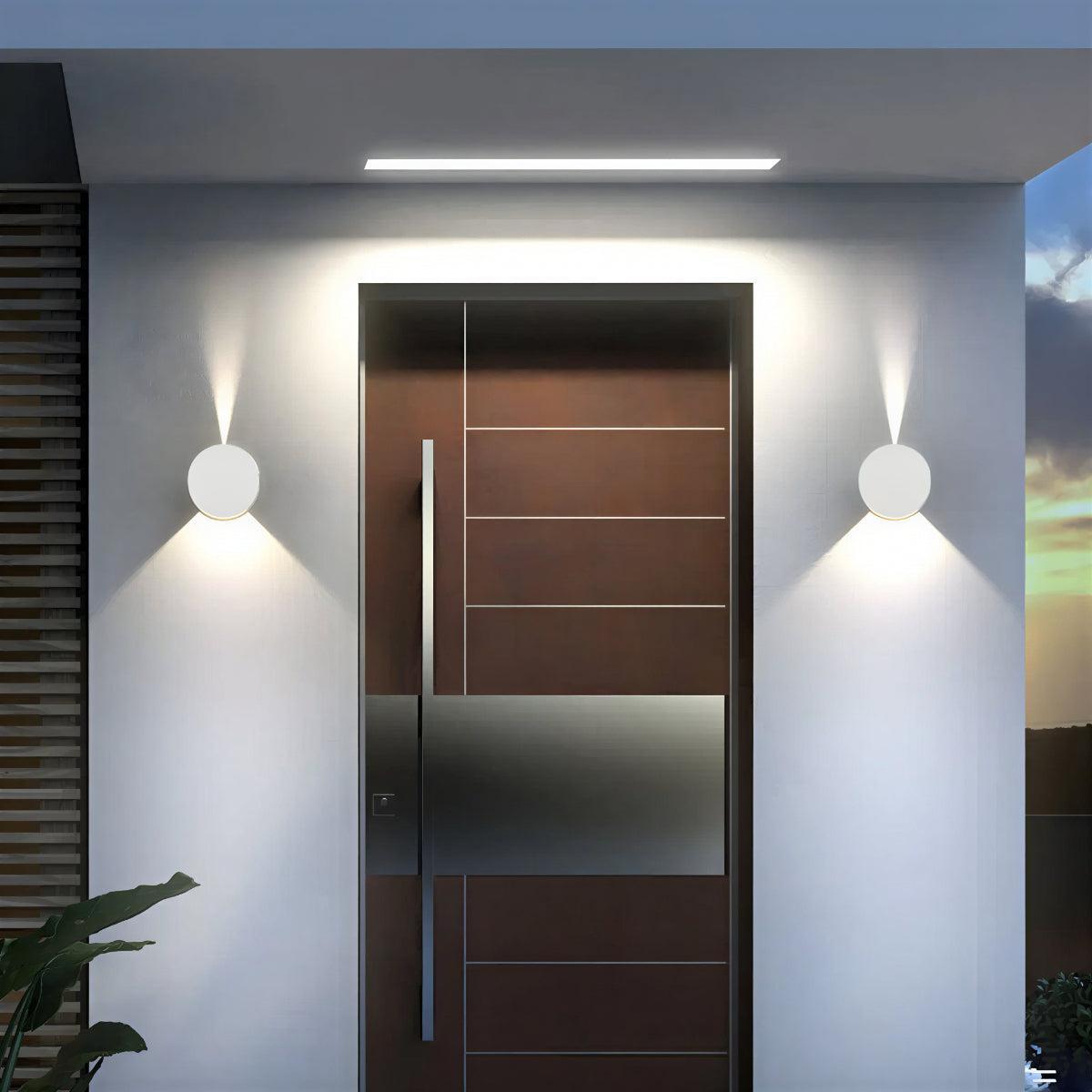 Circular Outdoor Wall Light for Porch and Garden
