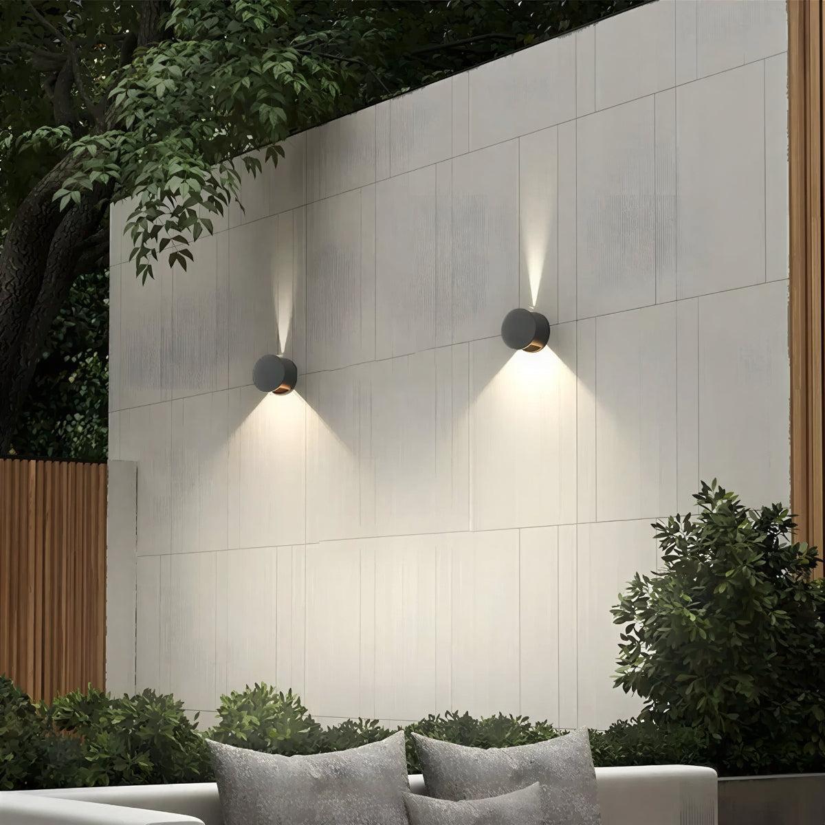 Circular Outdoor Wall Light for Porch and Garden