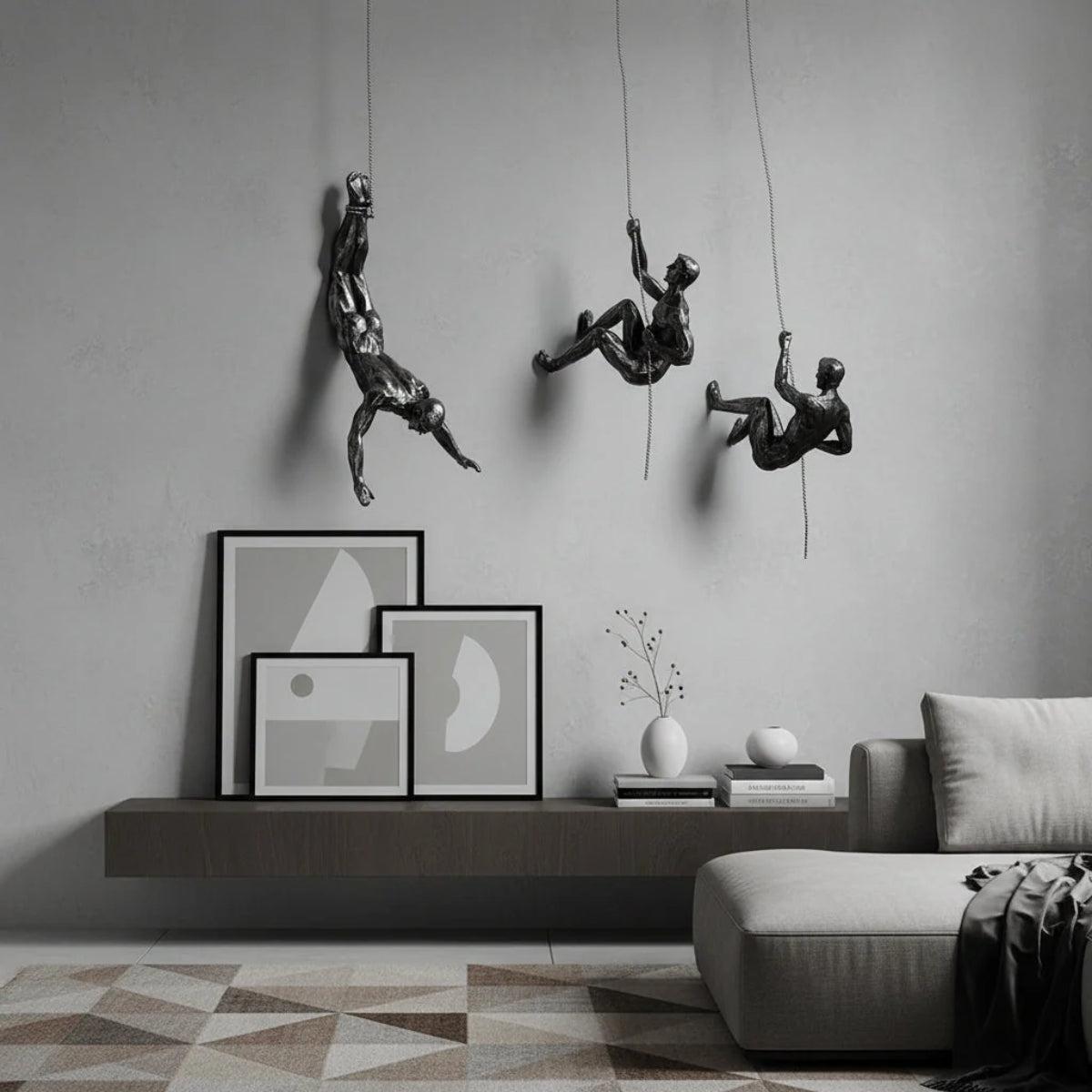 Climbing Figure Wall Art For Living Room