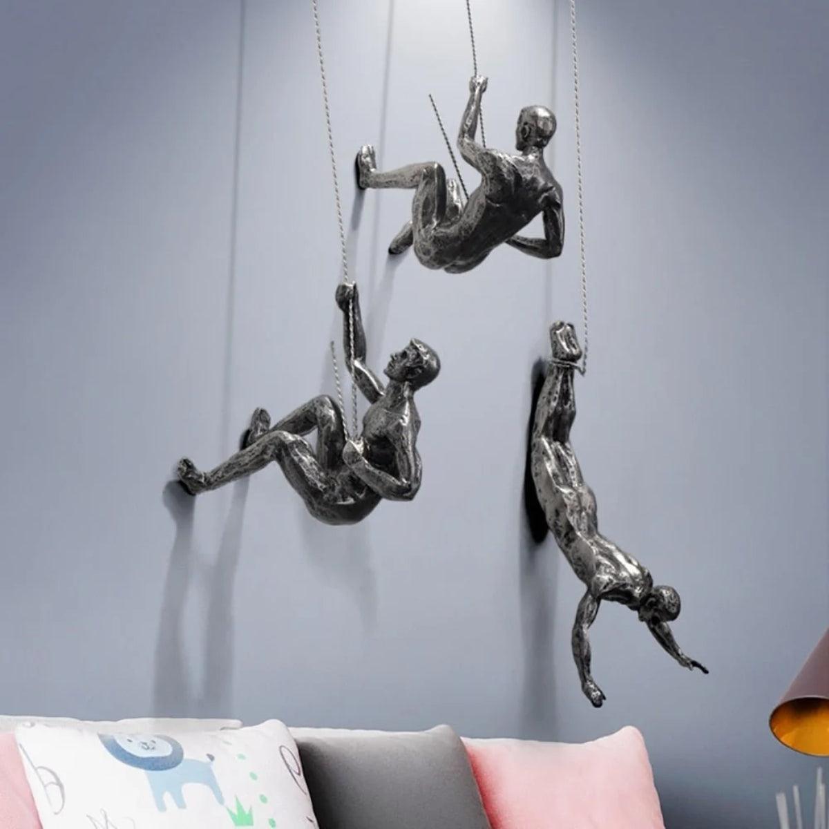 Climbing Figure Wall Art For Living Room