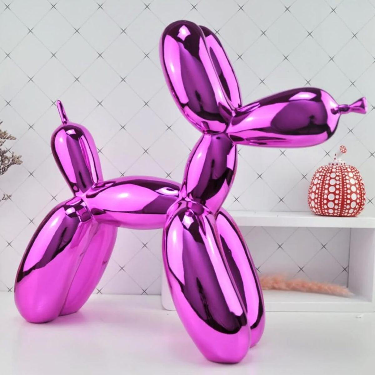 Clown Balloon Dog Sculpture With Glossy Finish