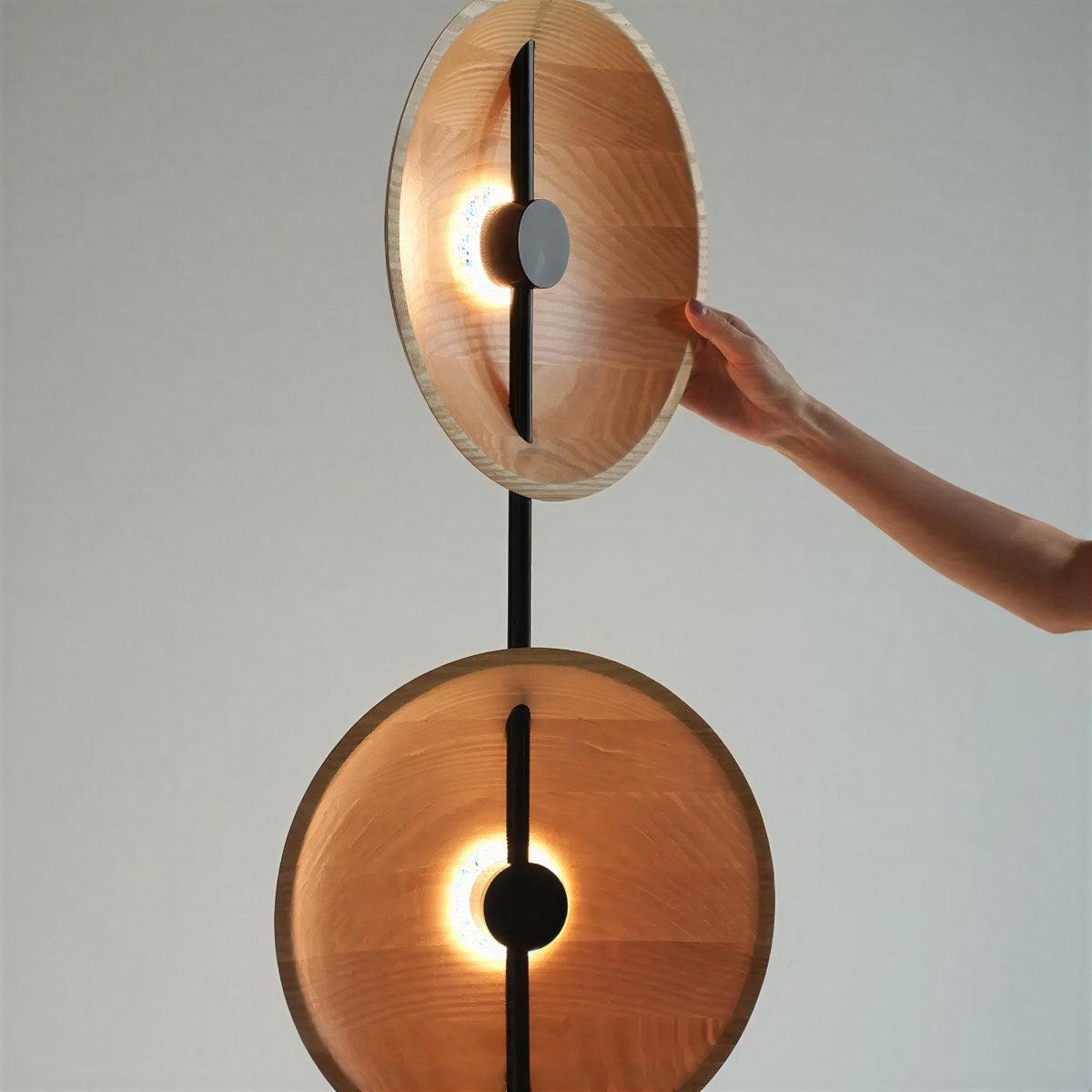 Contemporary Floor Lamp With Artistic Dual Disc Design
