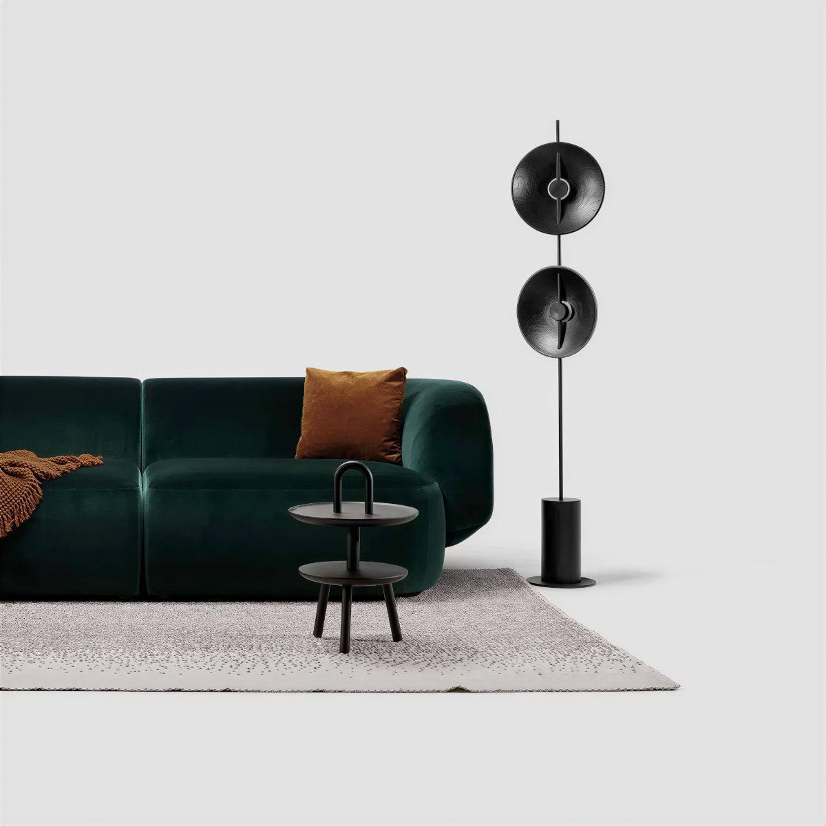 Contemporary Floor Lamp With Artistic Dual Disc Design