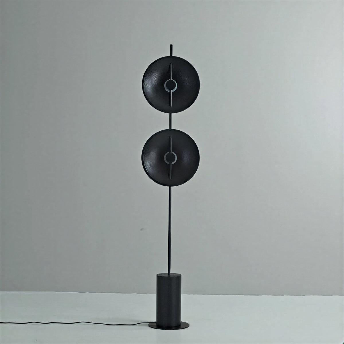 Contemporary Floor Lamp With Artistic Dual Disc Design