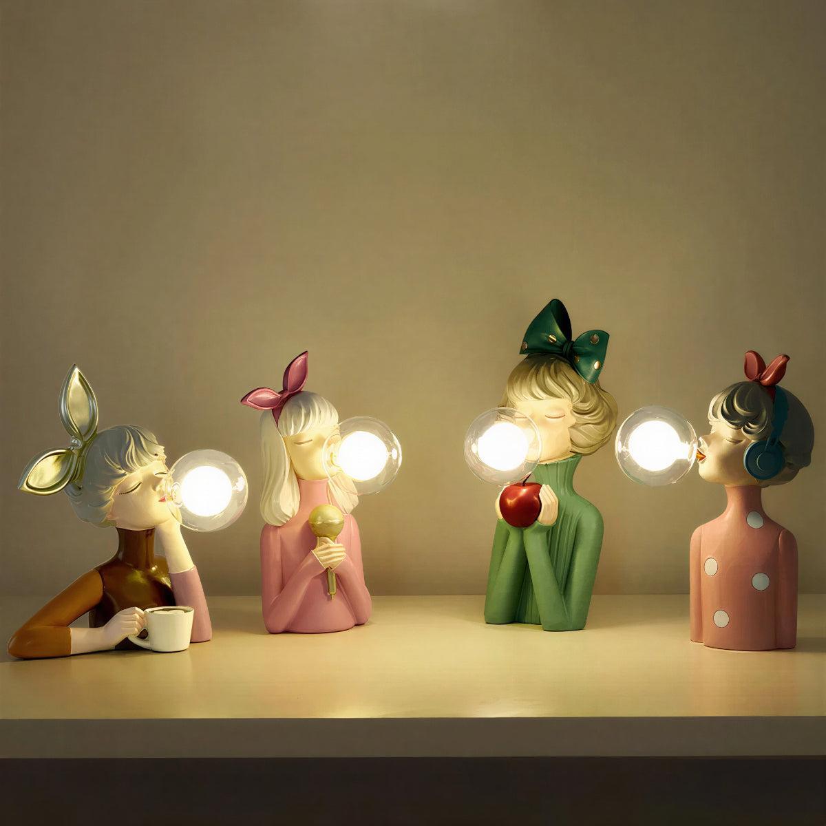 Contemporary Table Lamp With Sculptural Women Figurine For Decorative Lighting