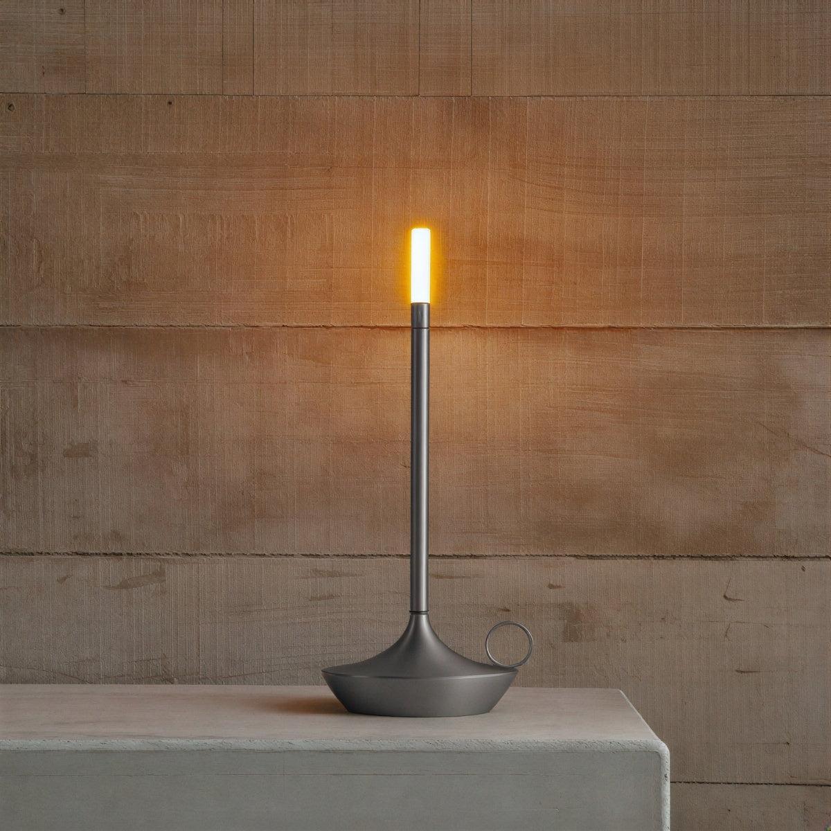 Cordless Candlelight Table Lamp With Battery-Operated Dimmable Flame For Restaurants