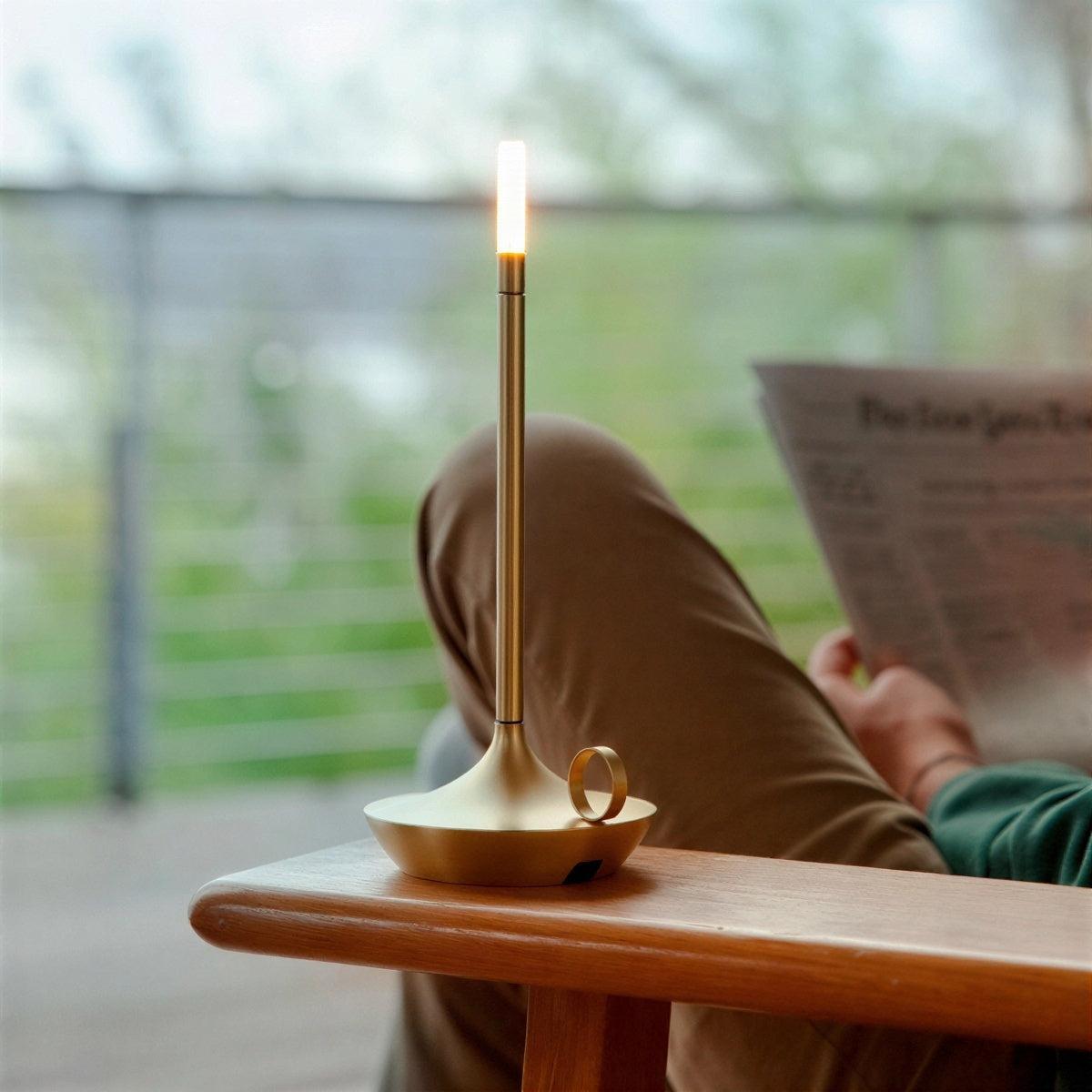 Cordless Candlelight Table Lamp With Battery-Operated Dimmable Flame For Restaurants