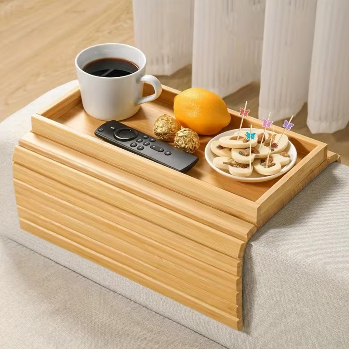 Couch Armrest Table Tray Organizer For Food And Drink