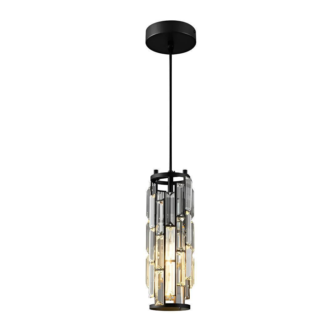 Crystal Glass Pendant Chandelier Light With Cage Design