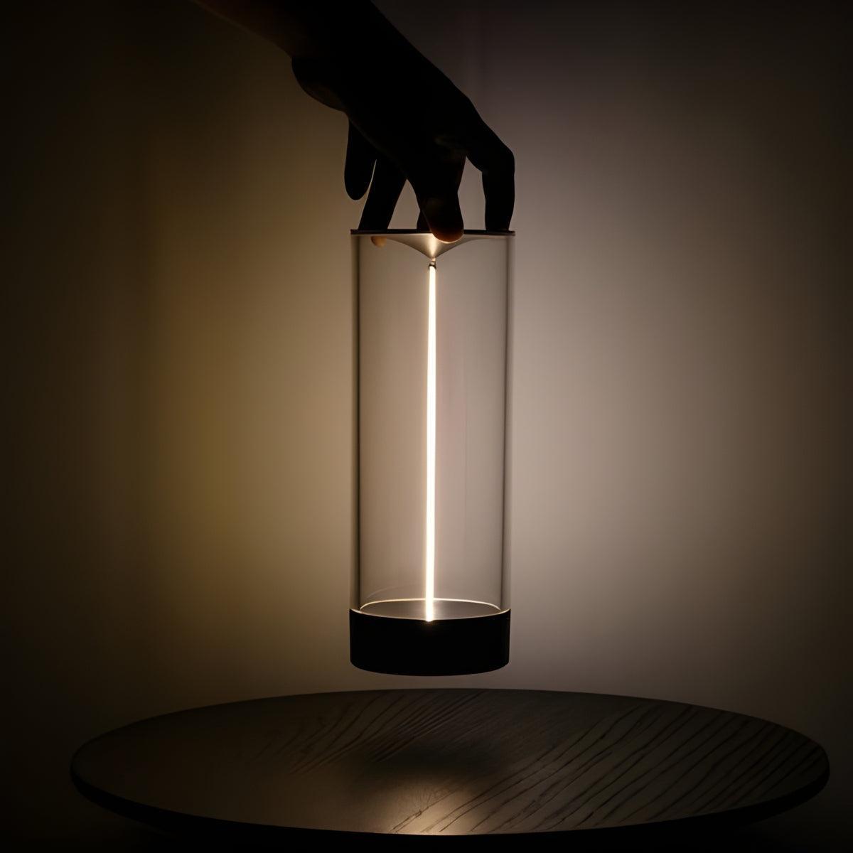 Cylinder Styled Cordless Rechargeable Table Lamp With Touch Dimmer Control