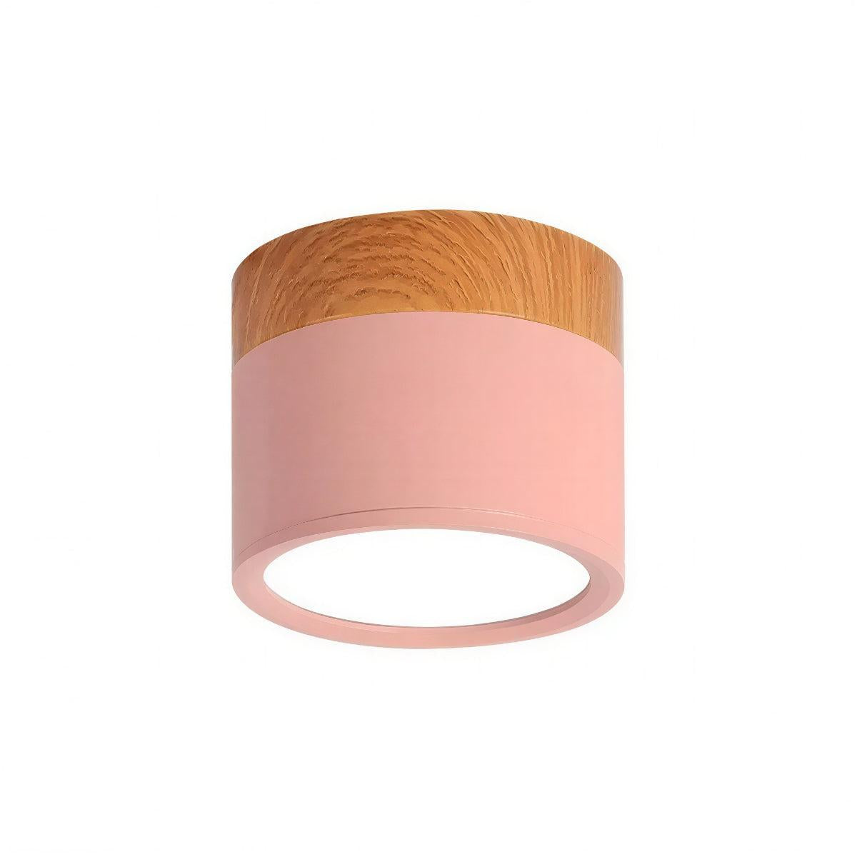 Cylindrical Flush Mount Ceiling Light Fixture With Focused Downlight