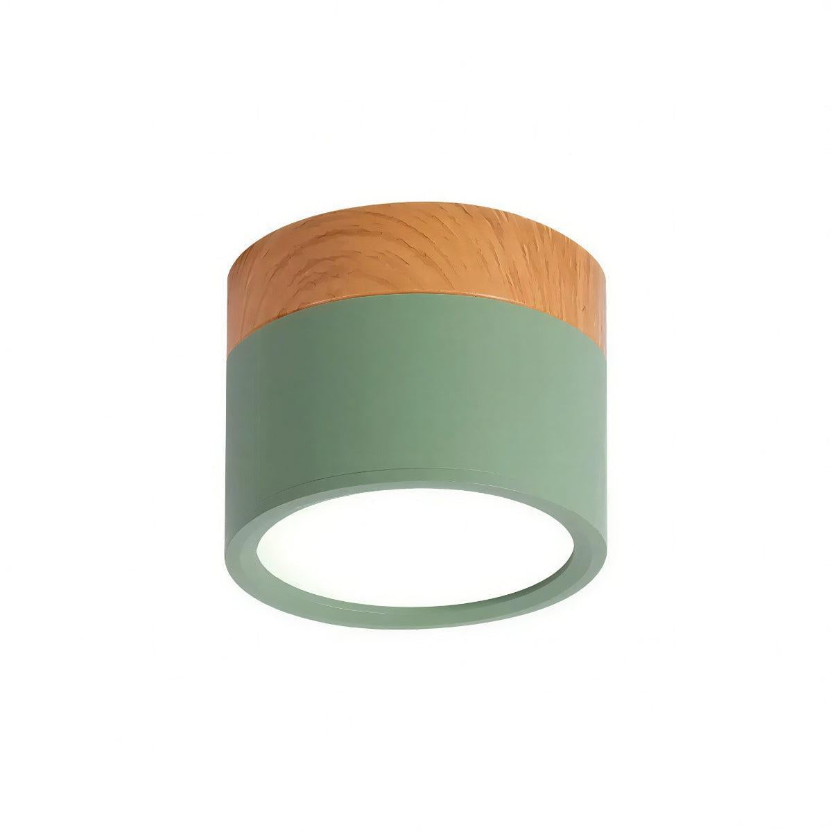 Cylindrical Flush Mount Ceiling Light Fixture With Focused Downlight