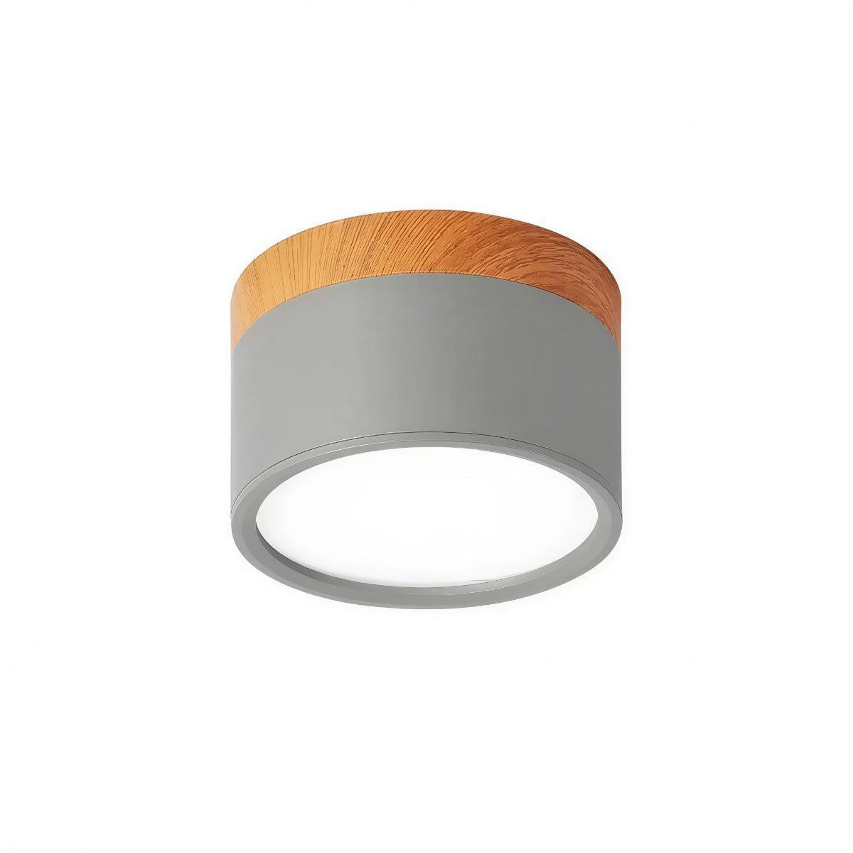 Cylindrical Flush Mount Ceiling Light Fixture With Focused Downlight