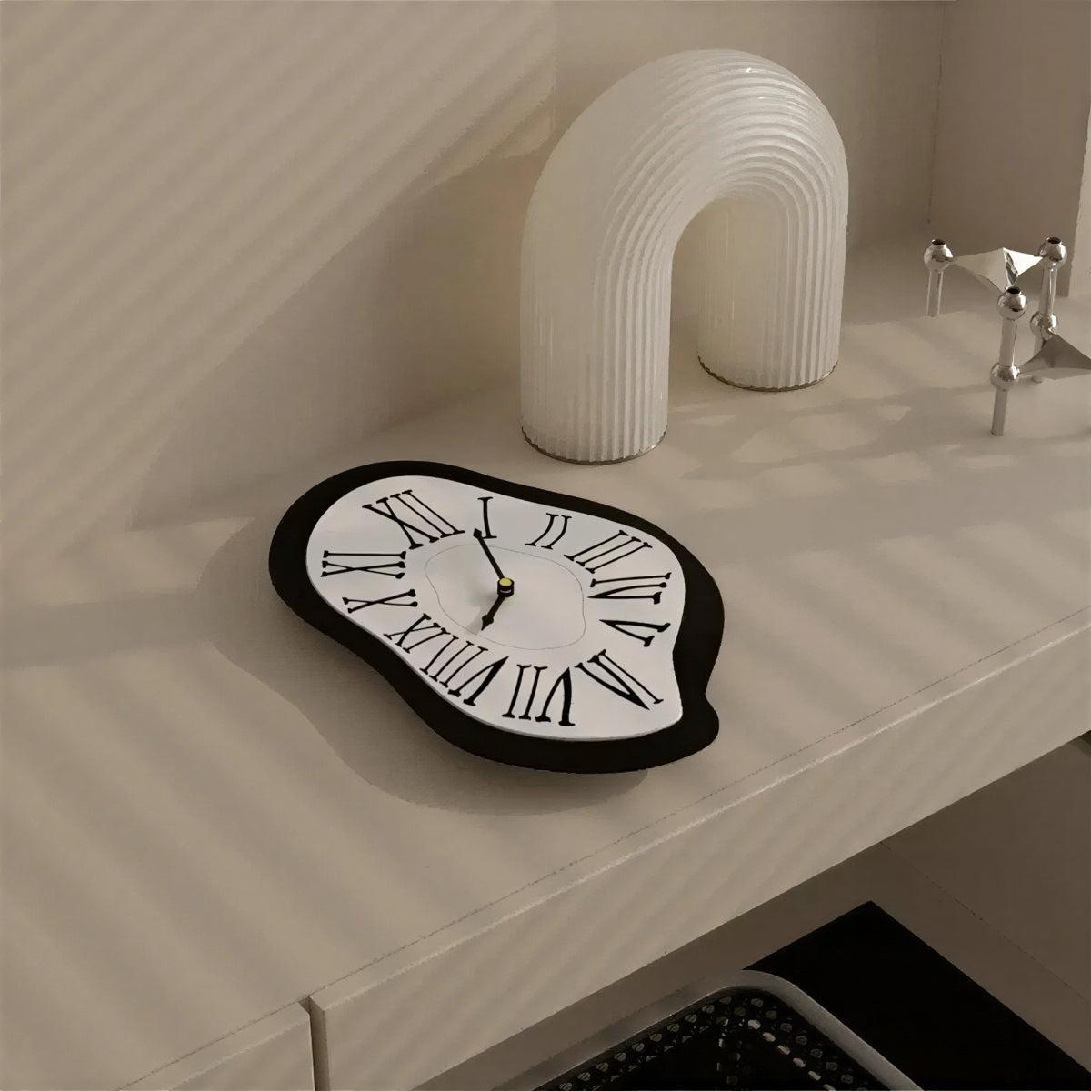 Dali Inspired Melting Wall Clock With Roman Numerals for Home Decor