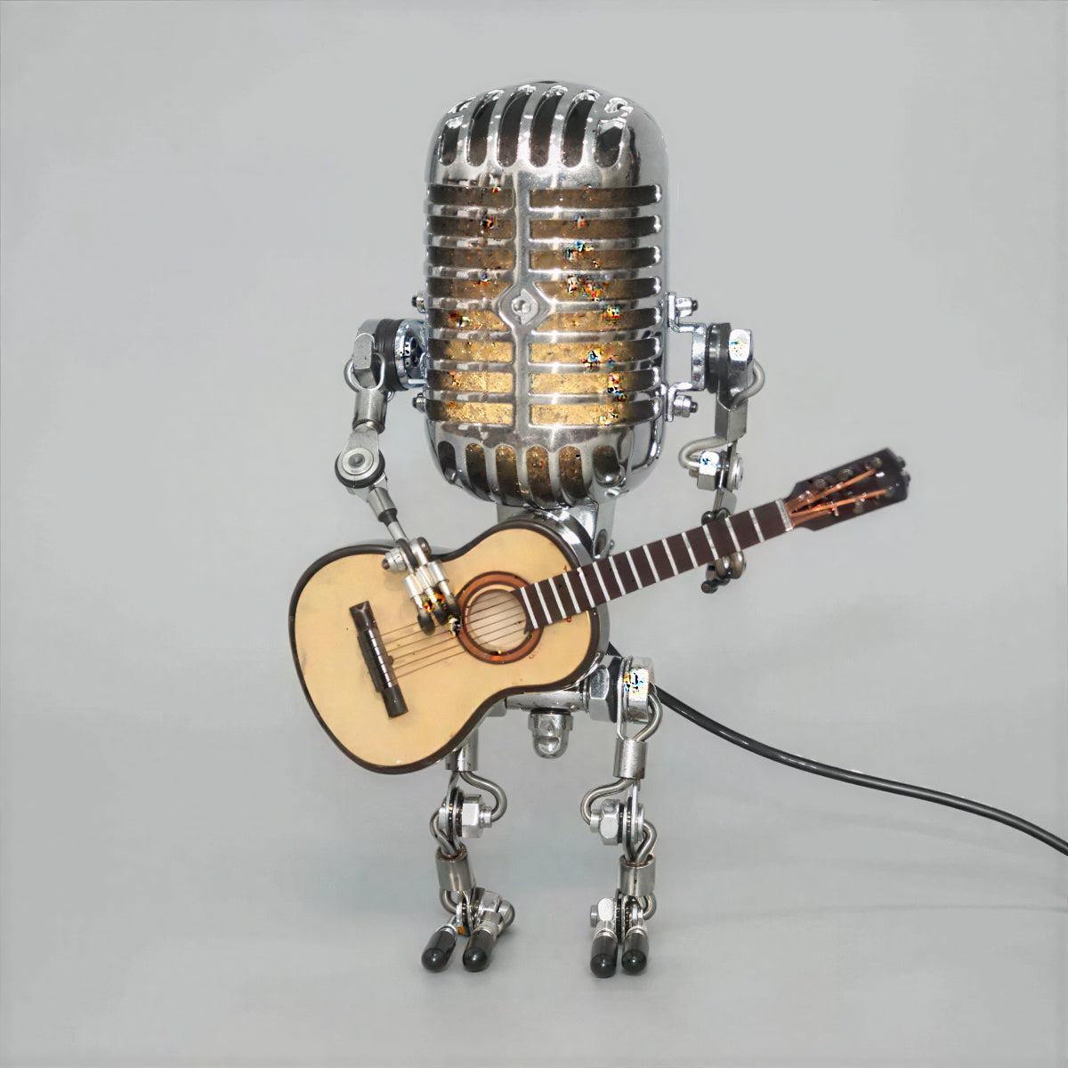 Dimmable Table Lamp with Microphone and Guitar Design