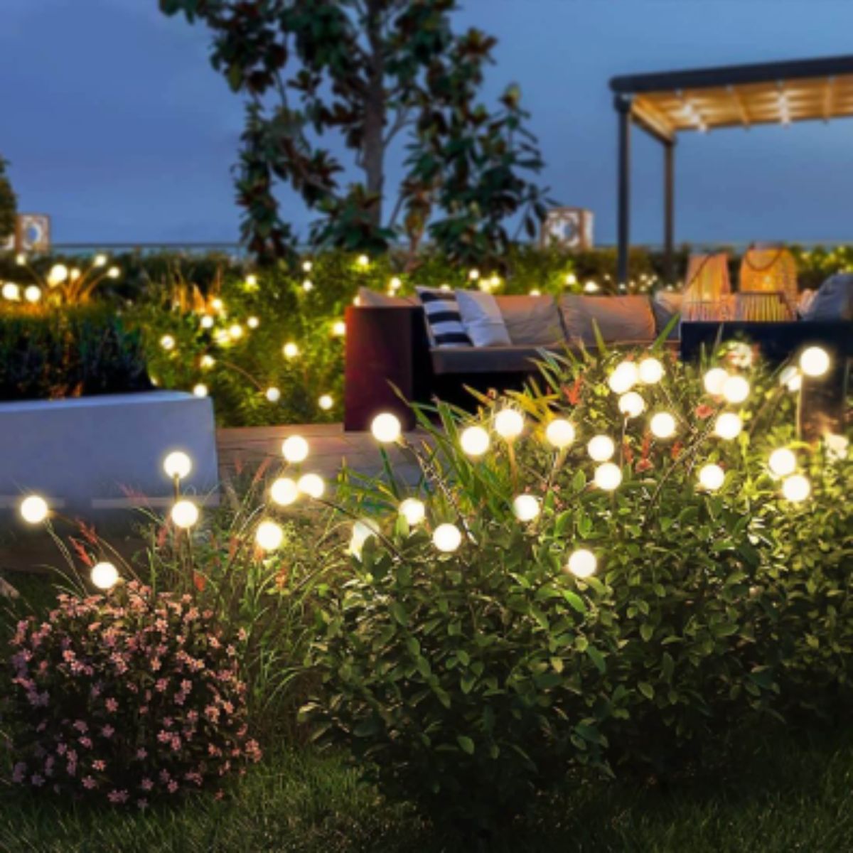 Firefly Solar Garden Lights For Outdoor LED Pathway Yard Illumination
