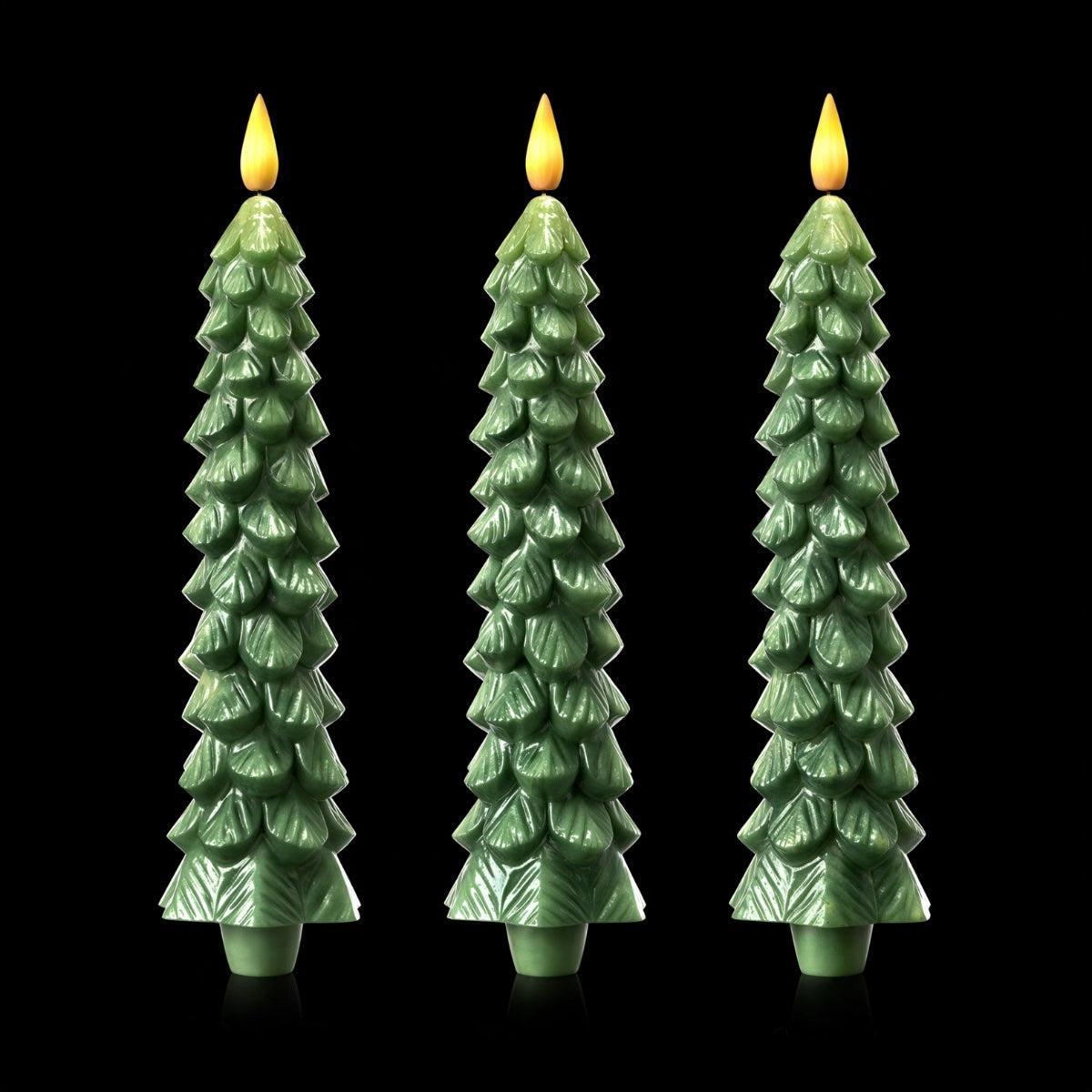 Flameless Christmas Tree Candles With Battery Operated Flickering Light