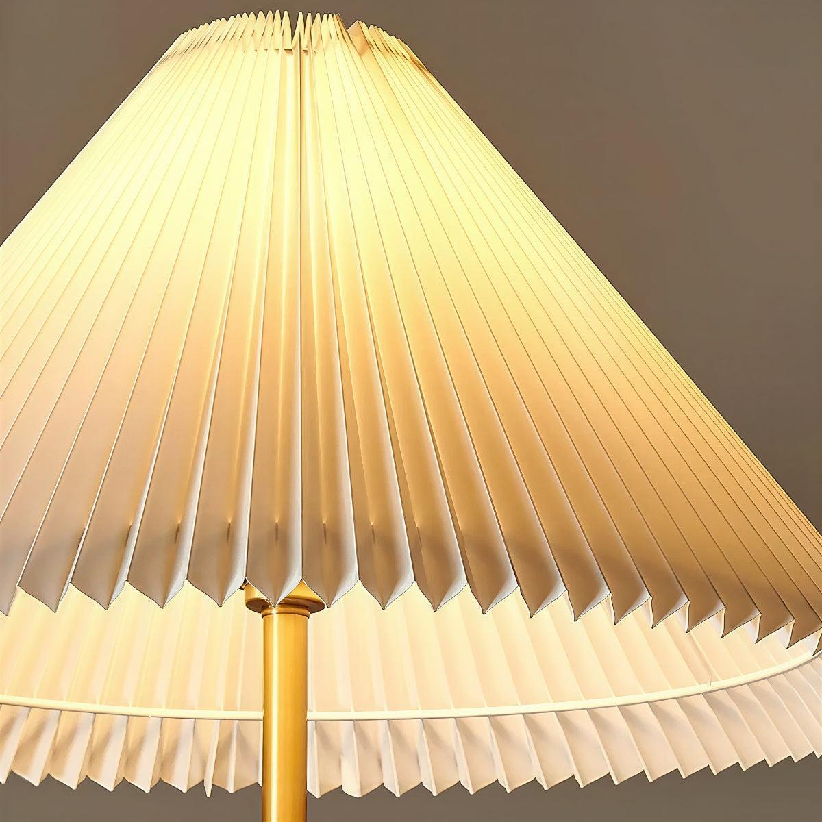 Floor Lamp with Cone Pleated Shade