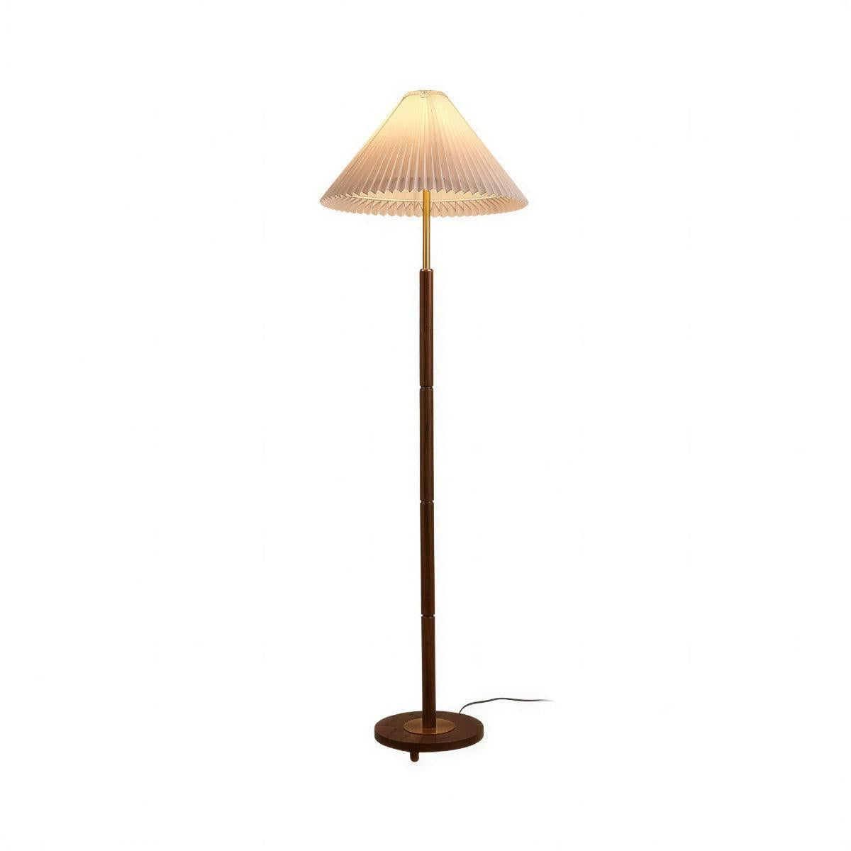 Floor Lamp with Cone Pleated Shade