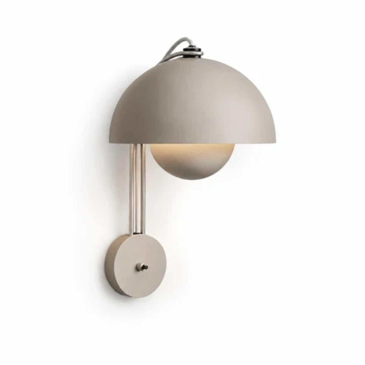 Flowerpot Styled Wall Sconce Light Fixture With Rounded Double Dome Shade