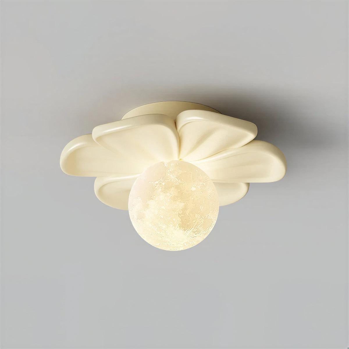 Flush Mount Flower Ceiling Light With Globe Shade