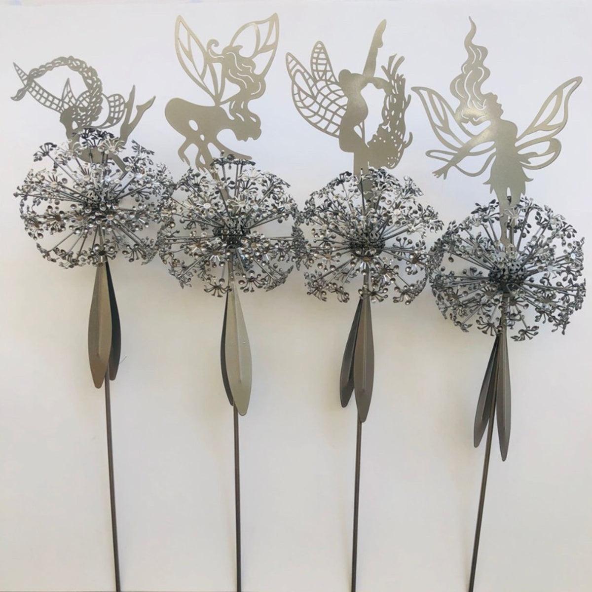 Garden Statue Fairy With Dandelion Outdoor Decor