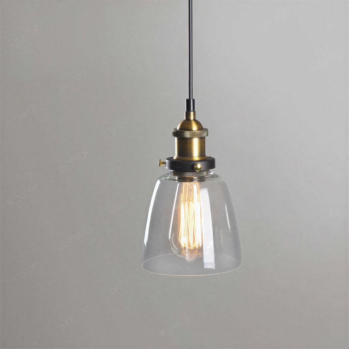 Industrial Pendant Light With Clear Glass Shade