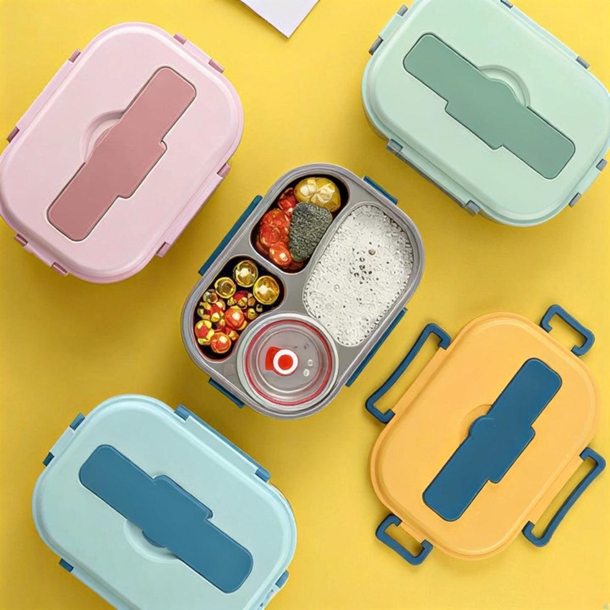 Insulated Lunch Box With Multiple Compartments And Soup Bowl