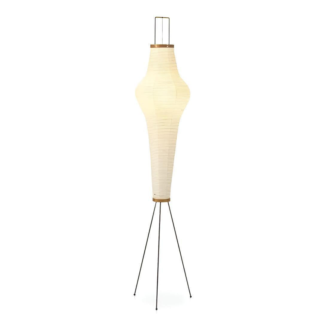 Japanese Washi Paper Floor Tripod Lamp Mid Century Modern Lighting
