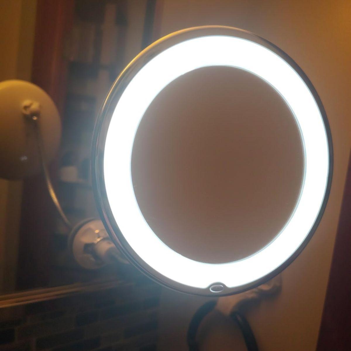 LED Illuminated Bathroom Vanity Mirror With 10x Magnification