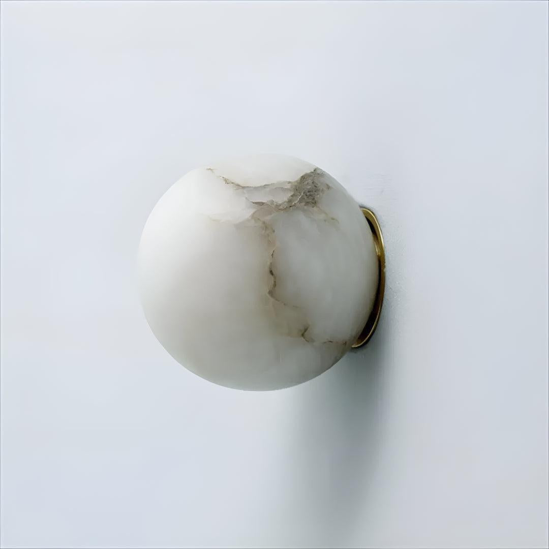 Marble Wall Sconce Lighting Globe Design with Ambient Glow