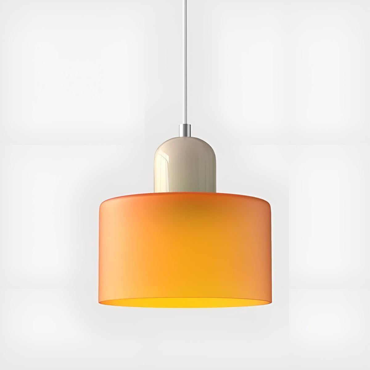 Mid Century Bauhaus Style Glass Pendant Light Fixture