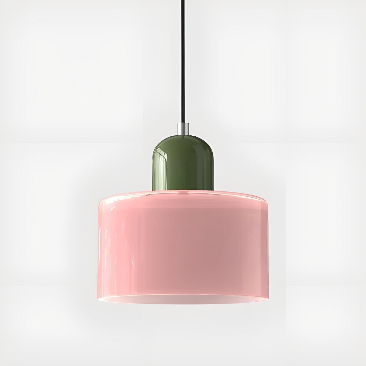 Mid Century Bauhaus Style Glass Pendant Light Fixture