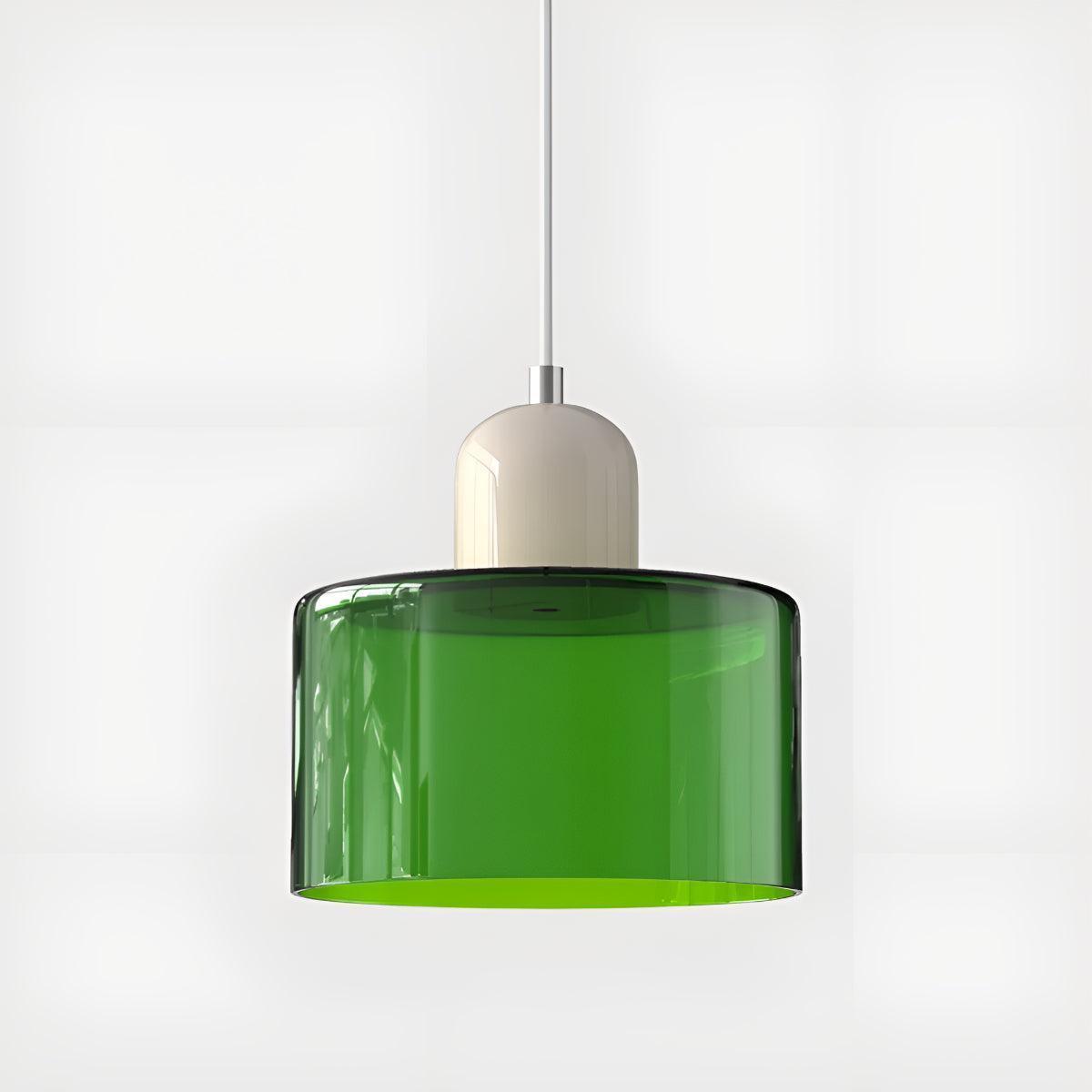 Mid Century Bauhaus Style Glass Pendant Light Fixture