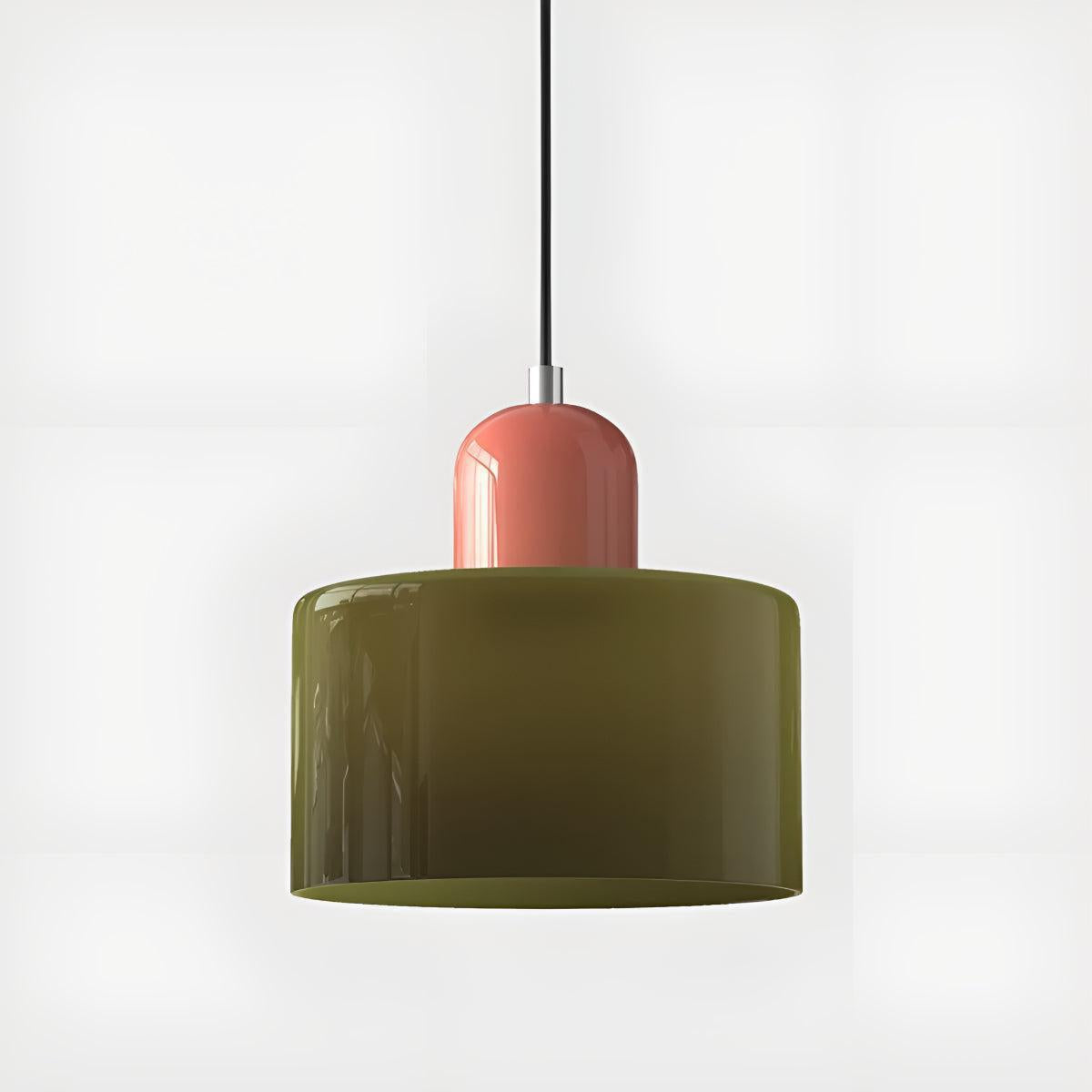 Mid Century Bauhaus Style Glass Pendant Light Fixture