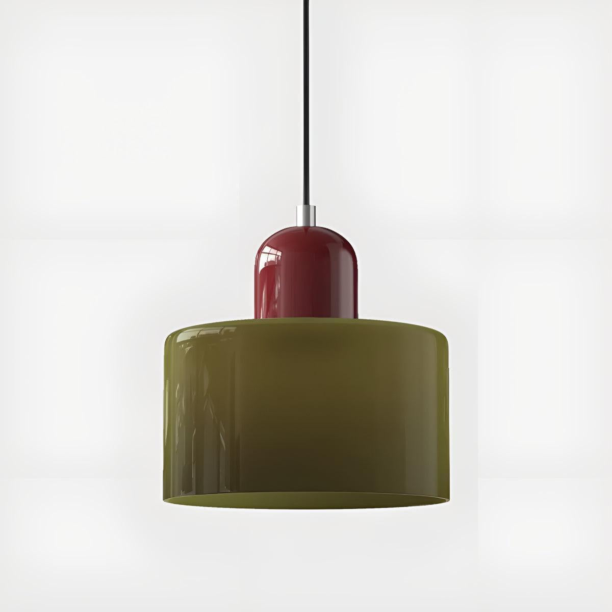 Mid Century Bauhaus Style Glass Pendant Light Fixture