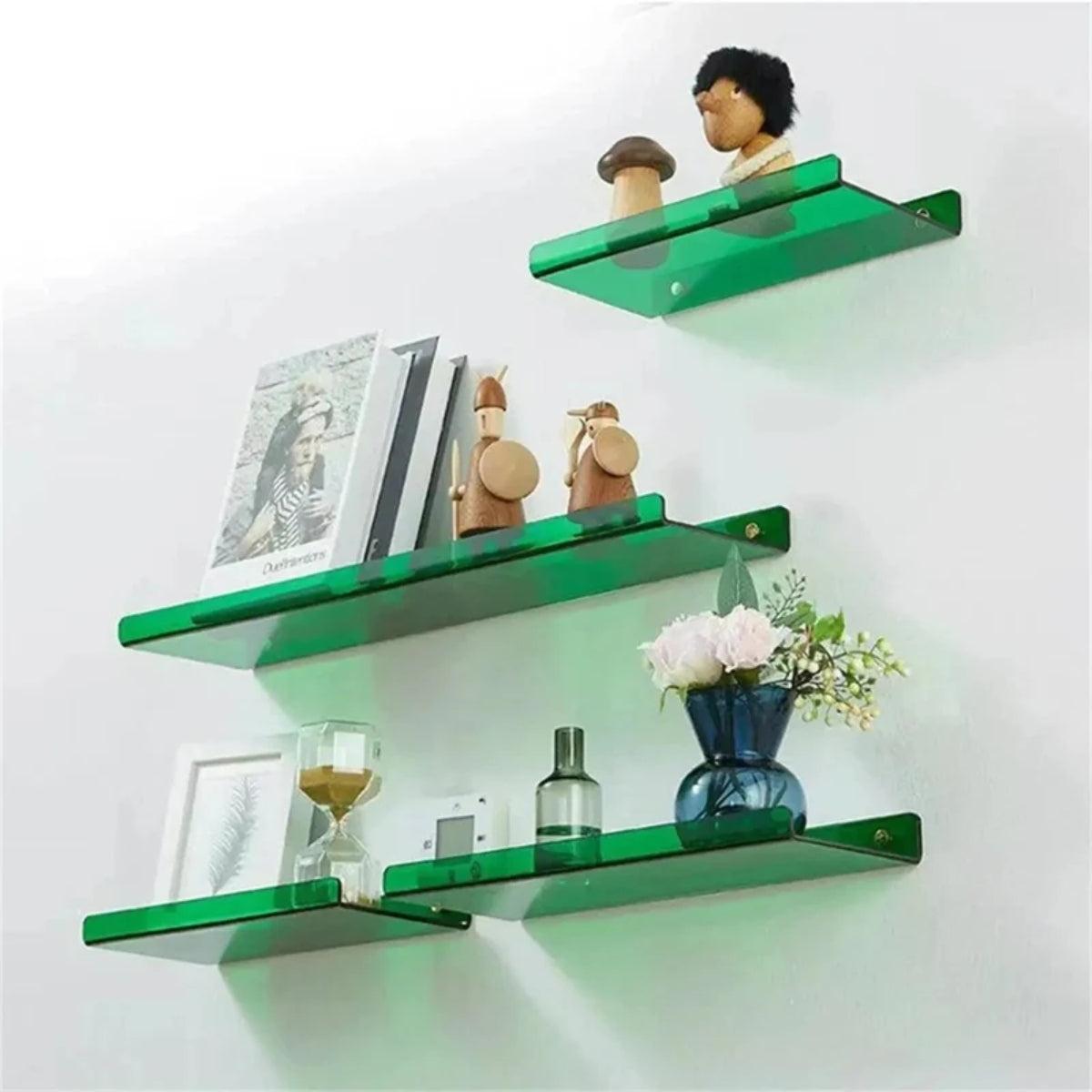 Modern Acrylic Styled Floating Wall Mounted Shelf