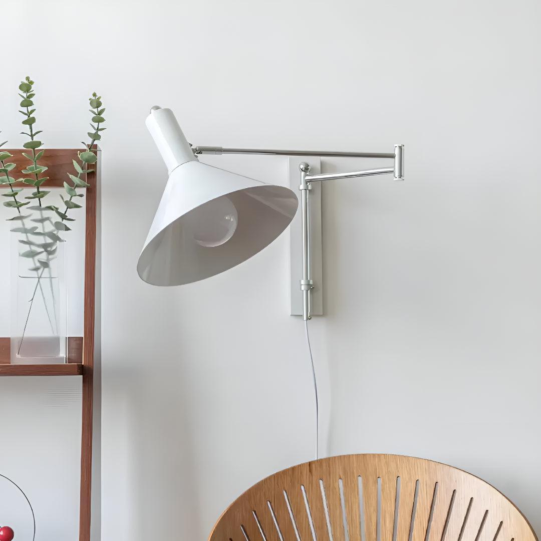 Modern Adjustable Metal Wall Lamp With Swing Arm Design