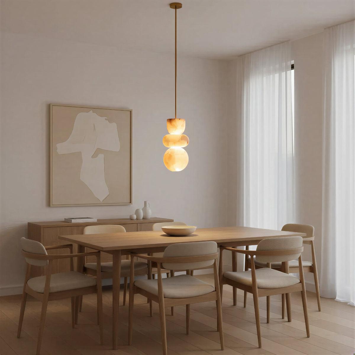 Modern Alabaster Pendant Light with Warm Ambience